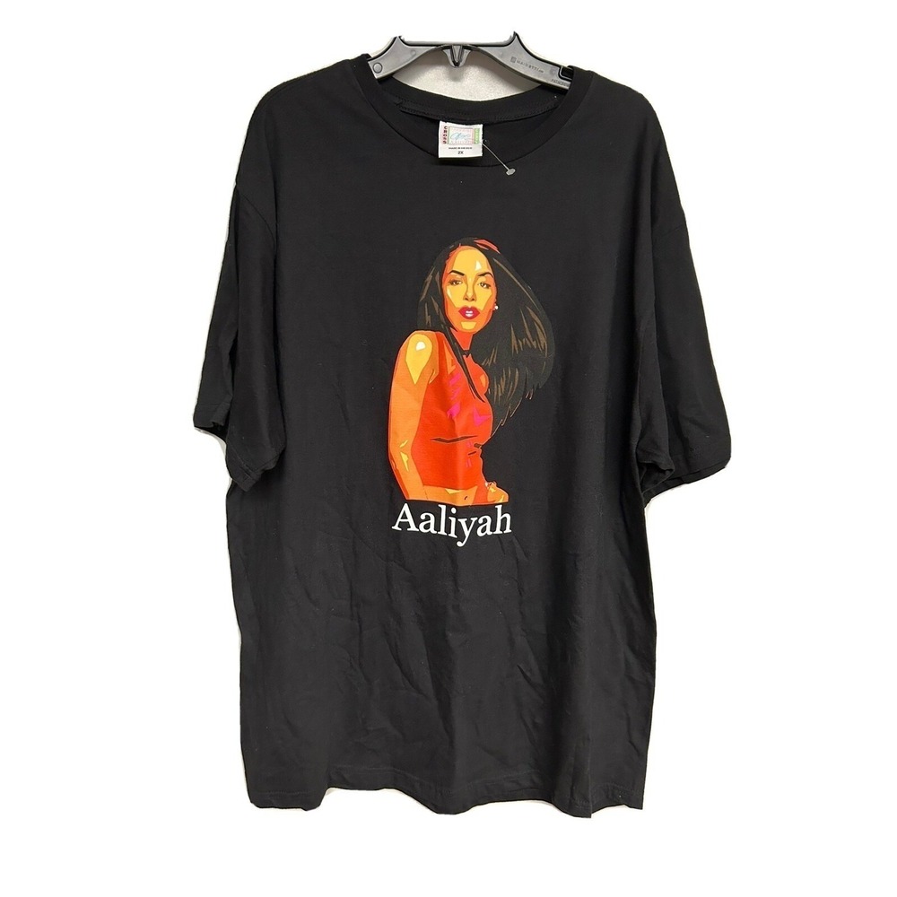 Cross Colours Baby Girl Aaliyah Graphic T-Shirt Black 2X Mens‎ Womens Streetwear
